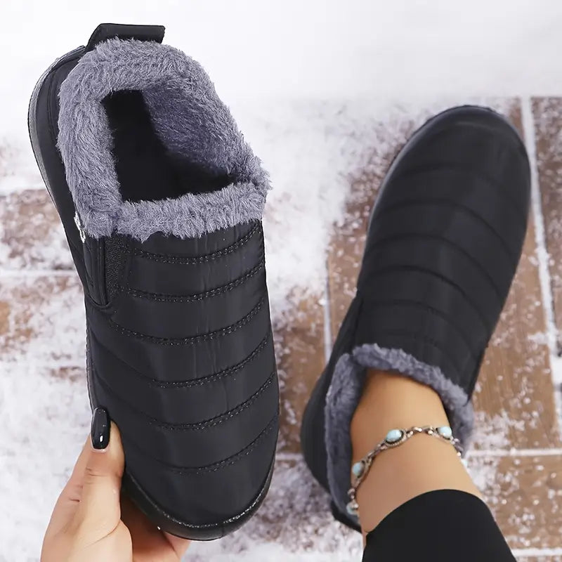 Estela - Bota De Inverno Feminina Aveludada Impermeável