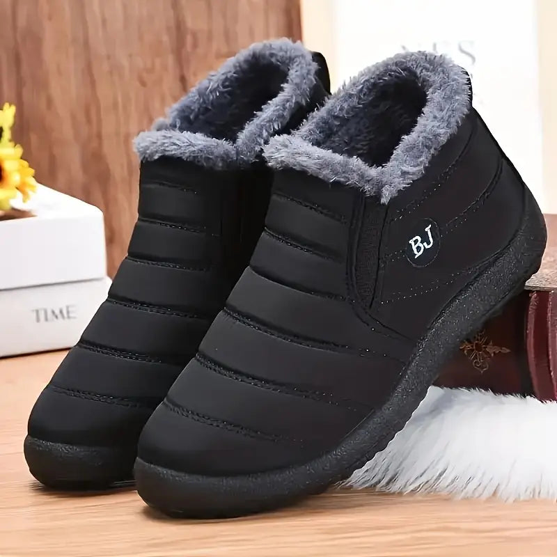 Estela - Bota De Inverno Feminina Aveludada Impermeável