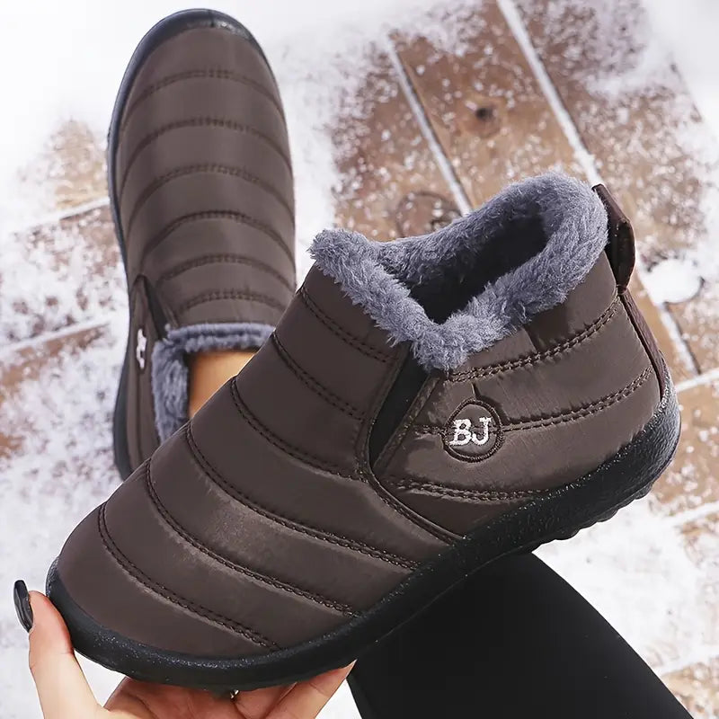 Estela - Bota De Inverno Feminina Aveludada Impermeável