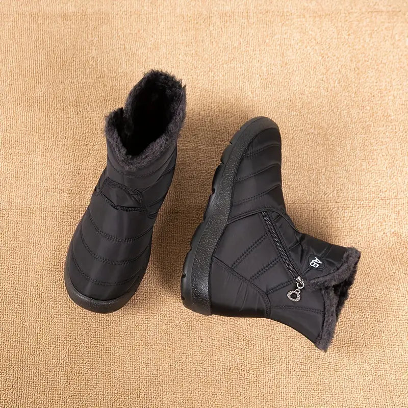 Amélia - Bota De Inverno Feminina Aveludada Impermeável