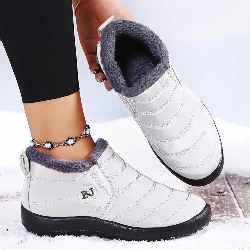 Estela - Bota De Inverno Feminina Aveludada Impermeável