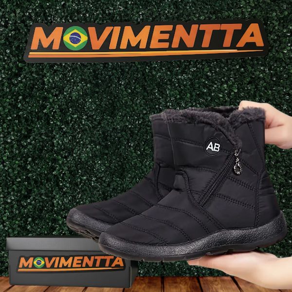Amélia - Bota De Inverno Feminina Aveludada Impermeável